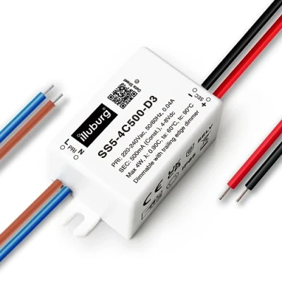 Image de illuburg Transformateur LED Variable TRIAC 500mA Courant Constant 2W 4W pour Lampe Bloc d&#039;Alimentation Driver