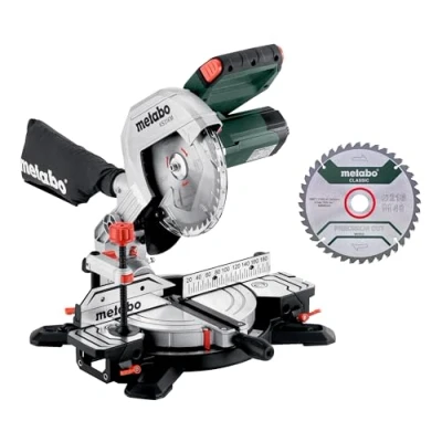 Image de Metabo KS 216 M 610216900 Kit scie radiale (carton avec 2e lame de en carbure tungstène, inclinaison la scie, élargisseurs table intégrés)