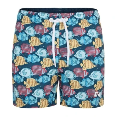 Image de Ript Performance Garçons Essentials Short de bain à séchage rapide avec protection solaire UV 50, Poissons Bleus/Jaunes, 5 6 ans