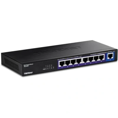 Image de TRENDnet Commutateur multiprise 9 Ports, TEG S591, 8 Ports RJ 45 2,5 G, 1 Port 10G, capacité de Commutation 60 Gbit/s, Protection à Vie, Noir