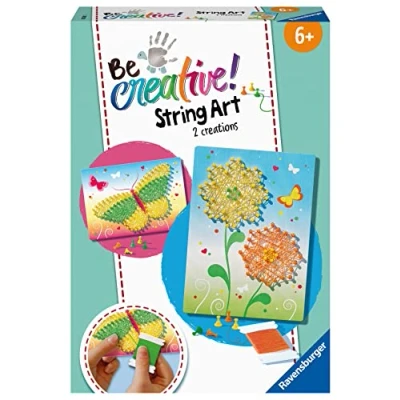Image de Ravensburger Be Creative String Art Midi Butterflies Papillons Tableau en fil tendu Création objets Loisir créatif Activité détente et créative Dès 6 ans 18241