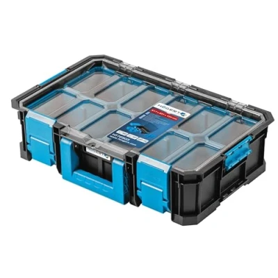 Image de Högert Technik Boite à Outils avec Couvercle en Polycarbonate et Compartiments HT7G503, Bricolage, Boîte Charge jusqu&#039;à 20 kg, Fermetures ABS, Construction Modulaire