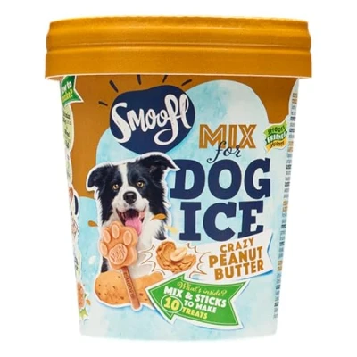 Image de Smoofl friandises pour Chien: Glace Chiens Friandise rafraichissante Chien végan et sans additives à l&#039;eau prêt en 60 Secondes Goût Beurre de cacahuète