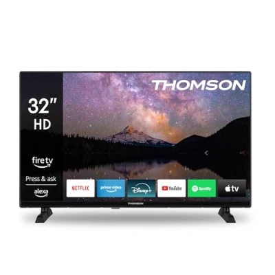 Image de Thomson 32 Pouces HD LED Fire TV (Commande vocale Alexa, Prise en Charge AirPlay, Triple Tuner, Bluetooth, HDMI, Ports USB, AV in et CI+)