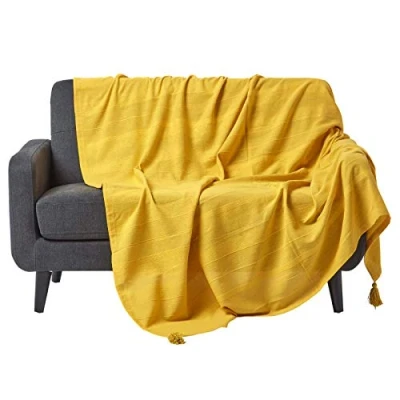 Image de Jeté de lit ou canapé Rajput Jaune 150 x 200 cm