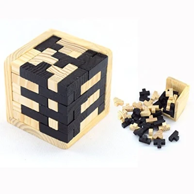 Image de DMZK Jouet Éducatif en Bois, Serrure Kong Mingsuo Luban, Tetris Blocs Géométriques Intellectuelle Jigsaw