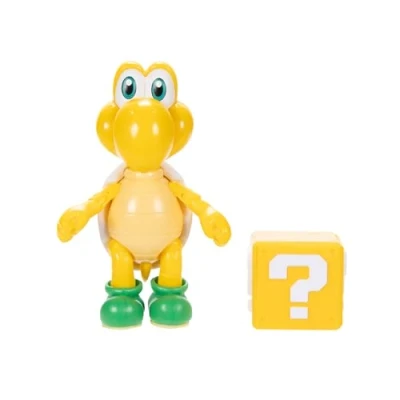Image de Super Mario Nintendo Koopa Troopa Figurine articulée Vert 10,2 cm avec accessoire Bloc de questions À partir 3 ans (licence officielle), 421674