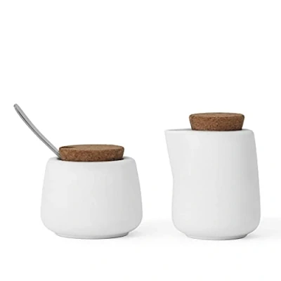 Image de Pichet à lait 200 ml, sucrier avec cuillère en porcelaine noir mat