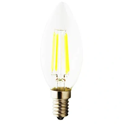 Image de Ampoule LED E14 C35 en forme de bougie, 4 W Remplace les ampoules à incandescence filament Verre transparent Intensité non variable Blanc froid 6000 K 360 lm Angle d&#039;éclairage