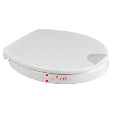 Image de Rehausseur pour siège WC Novara Plus (5 cm) avec rabaissement automatique, l’original de ADOB, blanc, jusqu&#039;à 250 kg