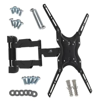 Image de Maclean MC 743 Bras réglable pour écran plasma LCD métal noir Taille d&#039;écran : 13&quot; 65&quot; mural