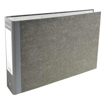 Image de Exacompta Code 53310E 1 classeur à levier anneaux en D Dos 70 mm cagoule gris Papier marbré Format extérieur 24 x 37 cm pour A4 horizontalement