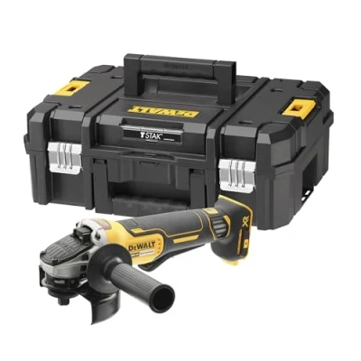 Image de DEWALT meuleuse brushless XR 18V sans fil avec interrupteur à palette poignée latérale et coffret TSTAK lame Ø125mm vitesse vide 9000tr/min 1000W DCG406NT XJ