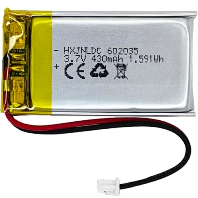 Image de DC 3.7v 430mah 602035 Batterie Lithium polymère Rechargeable pour l&#039;électronique Maison 3.7 5v avec intégrée 2 Fils et lumière LED