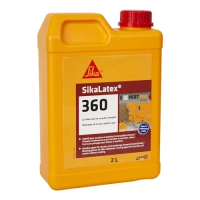 Image de Sika SikaLatex 360, Additif pour mortier et béton, primaire produit de cure prêt à l&#039;emploi, 2L