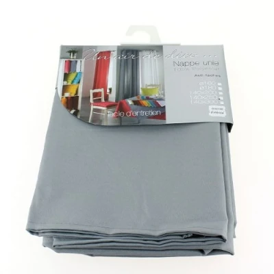 Image de douceur d&#039;intérieur, Nappe Rectangle (140 x 200 cm) Essentiel Gris, Polyester