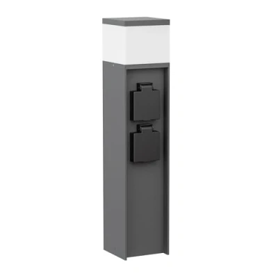 Image de ledscom.de lampe de chemin/Borne d&#039;éclairage/Lampe jardin POMI pour l&#039;extérieur, IP44, 39 cm, anthracite, 1x G9 max. 10W, 2 prises, durable, facile à utiliser, intemporel, chemin,