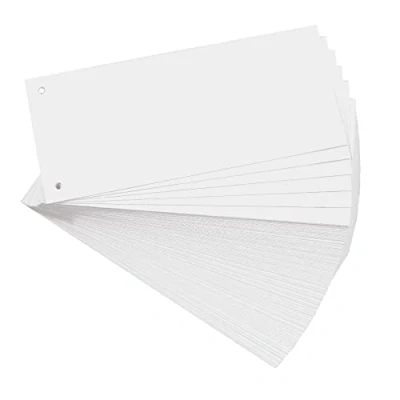Image de Exacompta Réf. 13345B Paquet de 100 fiches intercalaires horizontales unies perforées pour organiser un classeur ou à levier sous film format 105 x 240 mm couleur vert