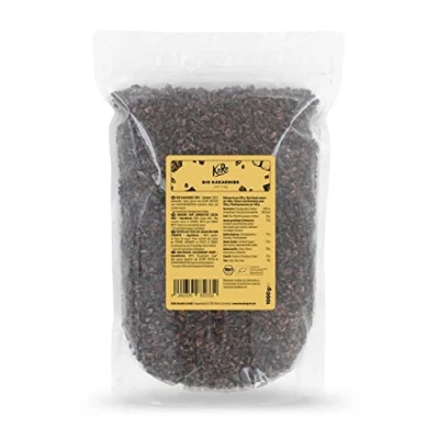 Image de KoRo Pépites de fèves cacao bio 1 kg Organic raw nibs, cru, naturel, non torréfié, sans additifs, au goût intense