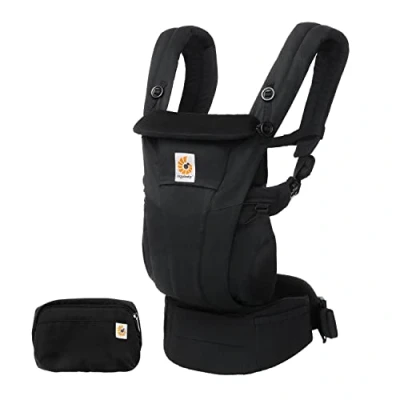 Image de porte bébé Ergobaby Omni Dream pour nouveau nés, de la naissance à 20,4 kg, ergonomique 4 positions en Coton SoftTouch portage ventral, sur le côté et dans dos (Onyx Black)