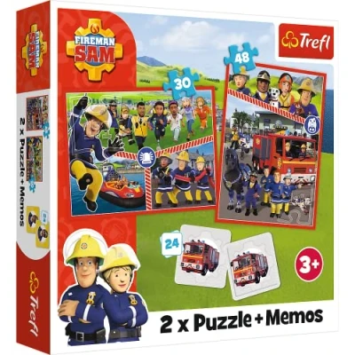 Image de Trefl Sam, Fireman Sam&#039;s Team 3 en 1 Puzzle, 93334, Multicolore, Taille Unique
