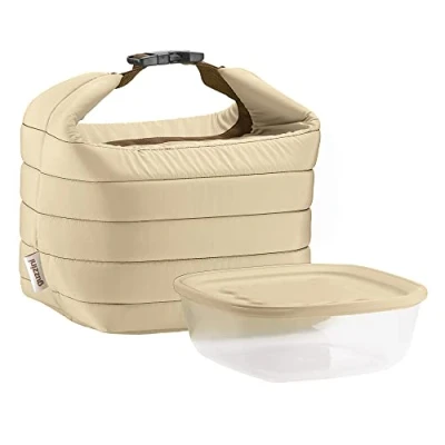 Image de Guzzini, Petit Sac Isotherme A/Compartiment Fraicheur Handy, (Bag) 22 x 18 h22 cm; (Container) 19,6 h7 cm 1400cc, Argile