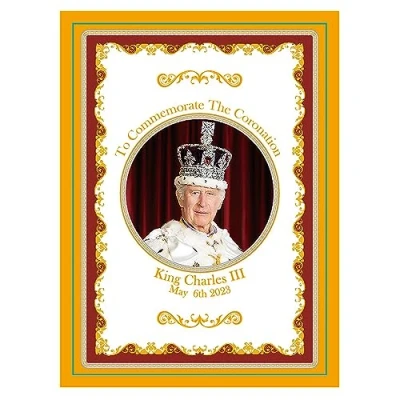 Image de The Leonardo Collection LP18252 Aimant commémoratif avec Inscription « His Majesty King Charles III » Multicolore