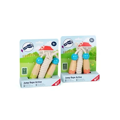 Image de Small Foot 11872 Cordes à Sauter Active en Bois certifié FSC 100%, Set de 2 Jouets Mouvement partir 5 Ans Toys, 11872, Multicolore
