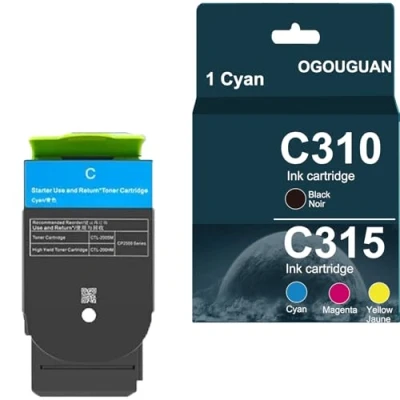 Image de OGOUGUAN C310 C315 Cartouche de Toner 8000/5500 Pages Compatible pour Xerox 006R04356 006R04357 006R04358 006R04359 C315DNI C310DNI C310D (1 Cyan)