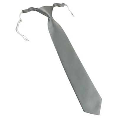 Image de TigerTie Designer Security Cravate de sécurité, en couleur unie, pré nouée avec élastique, gris, Taille Unique