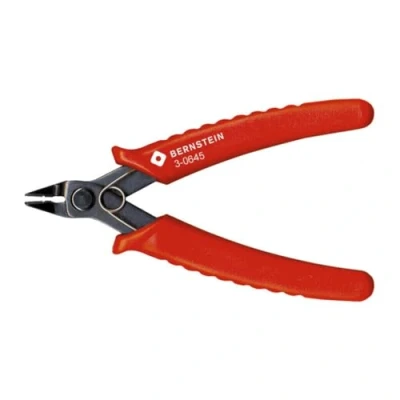Image de Bernstein Mini pince coupante latérale 130 mm Sans fil pour fils de cuivre jusqu&#039;à 1,0 diamètre 22 26 AWG possible Surface brunie Avec ressort d&#039;ouverture Poignée en plastique