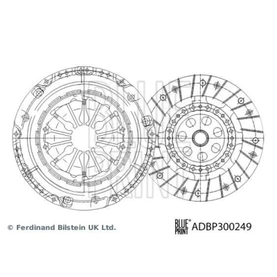 Image de BLUE PRINT ADBP300249 Kit d&#039;Embrayage à deux pièces avec graisse synthétique 226mm RENAULT: SCENIC 3, MEGANE GRAND 3