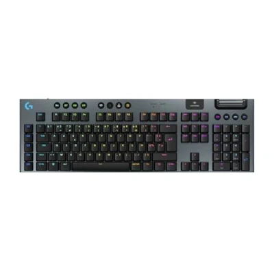 Image de Logitech G G915 X LIGHTSPEED Clavier gaming sans fil ultra plat, touches PBT double couche, entièrement programmables, switchs GL Brown Tactile, Français AZERTY Noir