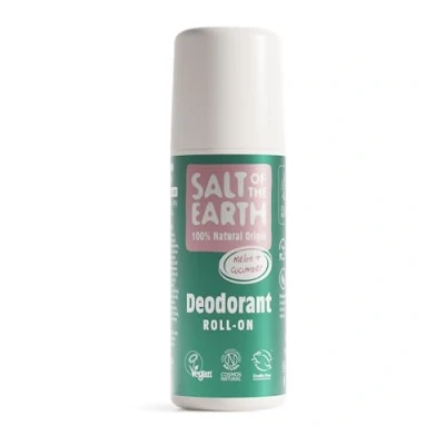 Image de Natural Deodorant Roll On by Salt of the Earth, Melon &amp; Cucumber Vegan, Long Lasting Protection, Leaping Bunny Approved, Made in UK 75ml