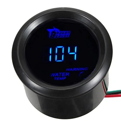 Image de Mintice™ 2&quot; 52mm Noir Voiture Moteur Numérique Lumière Bleue de LED Fahrenheit Indicateur température l&#039;eau Mètre Jauge