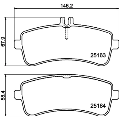 Image de HELLA 8DB 355 021 521 Jeu de plaquettes frein préparé pour indicateur d&#039;usure avec vis d&#039;étrier accessoires