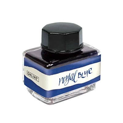 Image de ONLINE, pot d&#039;encre 15ml, encre de remplissage multicolore pour calligraphie, handlettering, d&#039;écriture, encrier convertisseur, recharge à base d&#039;eau, Royal Blue