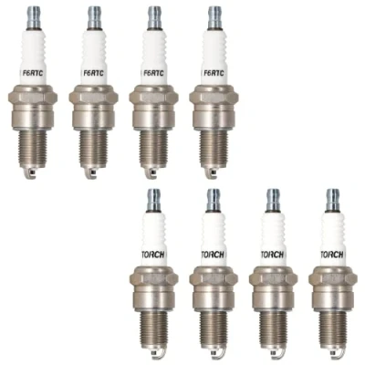 Image de Torch 8pcs F6RTC Bougie d&#039;allumage Remplacer pour NGK BPR6ES, Bos ch 7995/WR6DC 7900/WR7DC, RN9YC RN10YC RN11YC, 3047/W20EPR U/VW20, MTD 951 10292 751 Engine 131 039
