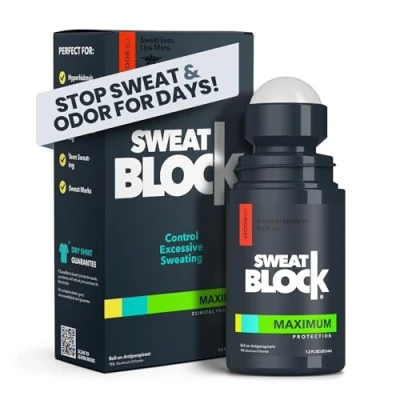 Image de SweatBlock Antisudorifique Roll on Max Clinical avec DRIBOOST [PM] Traiter l&#039;hyperhidrose, Sweat Excessive &amp; Odor, Up to 7 Days Control Par Use Unisexe 1.2 FL OZ