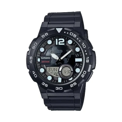 Image de Casio Men&#039;s &#039;3D Dial&#039; Quartz Resin Watch, Color:Black (Model: AEQ100W 1AV)