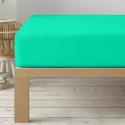 Image de Degrees Home Collection Drap Housse 150X190X33 cm Régable Microfibre de Polyester bróssé Vert