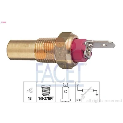 Image de FACET 7.3069 Sonde De Température Liquide Refroidissement Made in Italy OE Equivalent jaune FORD: FIESTA 2, ESCORT 4, ORION 2