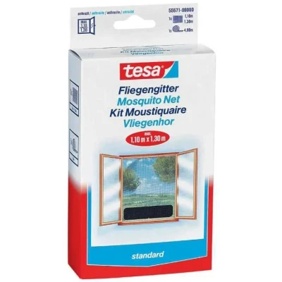 Image de TESA Moustiquaire Standard pour fenêtres 1,10 m x 1,3 Blanc