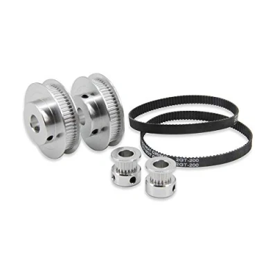 Image de Zeberoxyz 2 pièces ensemble GT2 roue synchrone 20 &amp; 60 dents 10 mm alésage poulie de distribution en aluminium avec longueur 200 largeur 6 ceinture (20 60T 10B 6)