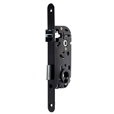 Image de Vachette D4500 A40/N/SC Serrure à encastrer Cylindre, réversible, Noir têtière bouts ronds, Axe 40 mm pour Porte de Bureau