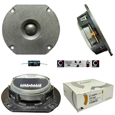 Image de 1 CIARE HT200 Tweeter à dôme Driver Noir 60 Watts rms 100 Watt Max 9,00 x 8,00 cm 90 80 mm 3,6&quot; 3,2&quot; impédance 8 ohms DB spl Maison, pièce + condensateur et 5 Sticker Cadeau
