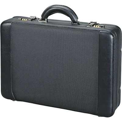 Image de Alassio Réf 45039 Mallette en cuir avec pochette pour ordinateur portable amovible Multiples compartiments extensibles 20 mm Noir (Import Royaume Uni)