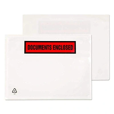 Image de Blake Purely Lot de 1000 pochettes porte documents Inscription Document Enclosed A6 168 x 126 mm