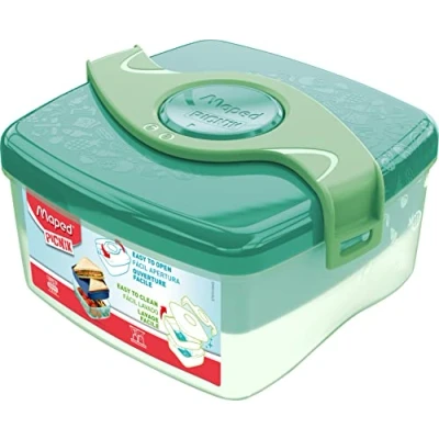 Image de Maped Picnik Boîte à Déjeuner Origins Repas Enfants Ouverture Facile 2 Compartiments dont 1 Amovible en Plastique Sans BPA ni Phtalates Vert 1L