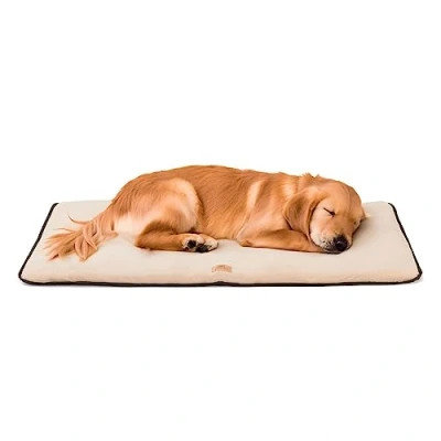 Image de Ferplast Lit pour Chien Coussin Grand Tissu Double Face Anti Rayures et Imperméable, Matelas Chaud en Micropolaire Lavable Machine à 30 98 x 65 3,5 cm.Marron